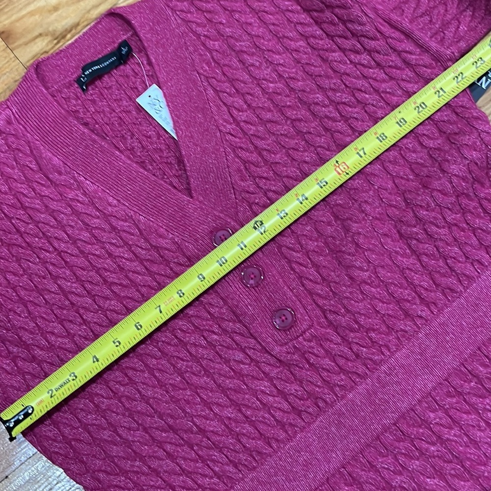 NEW Cable Knit Button  Thick Placket Sweater Dress sz Large L - Picture 8 of 15